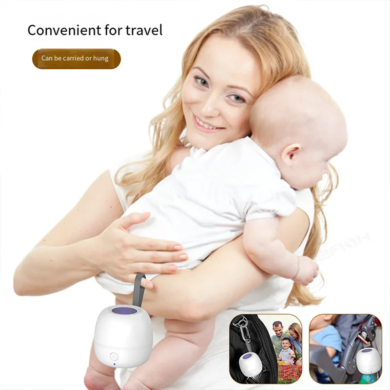 Newest Portable Pacifier Sterilizer Case with UV Light Travel Rechargeable Sanitizer Box